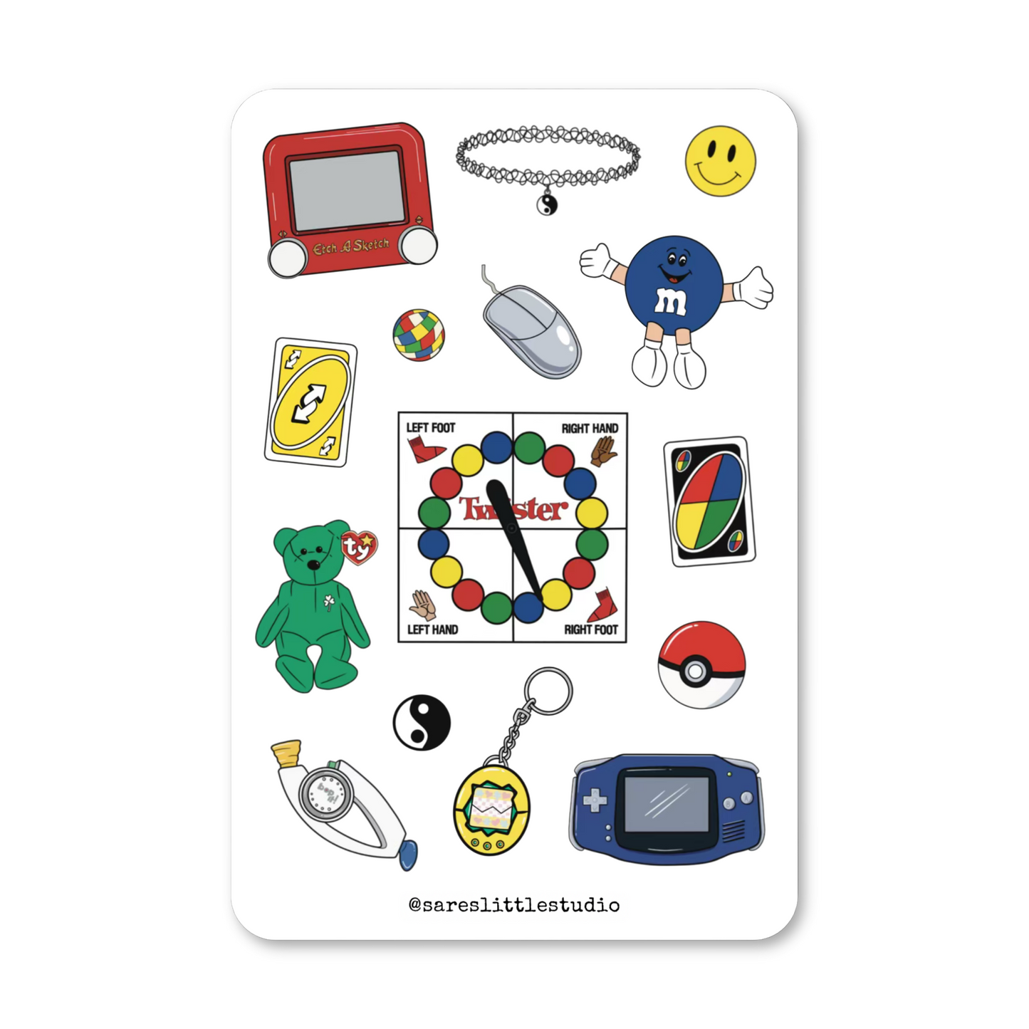 Illustrated ‘90s Kid Retro Sticker Sheet - Matte