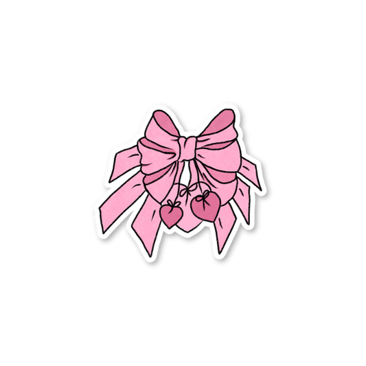 Illustrated Pink Coquette Bow Stickers