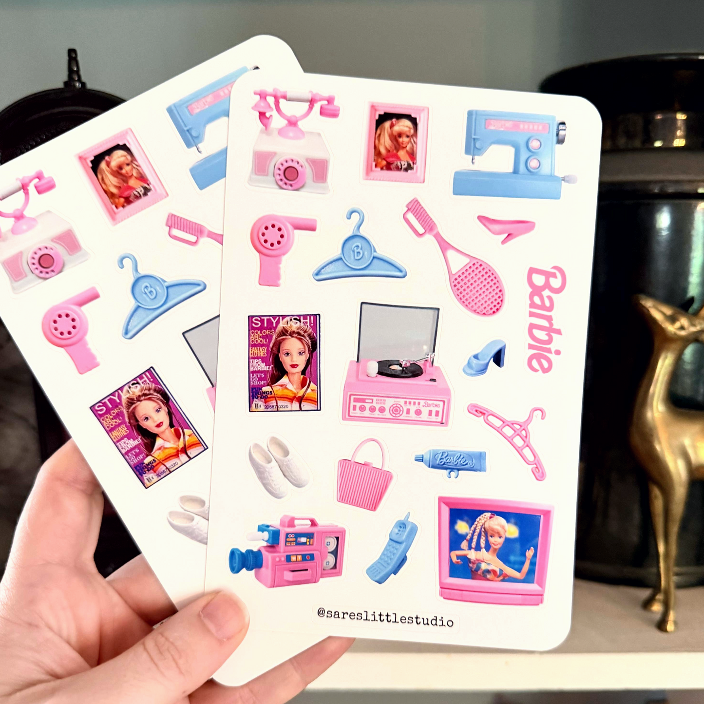 Vintage Barbie Accessories Sticker Sheet - Matte