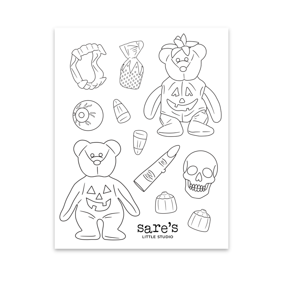 Mini Halloween Coloring Sheet