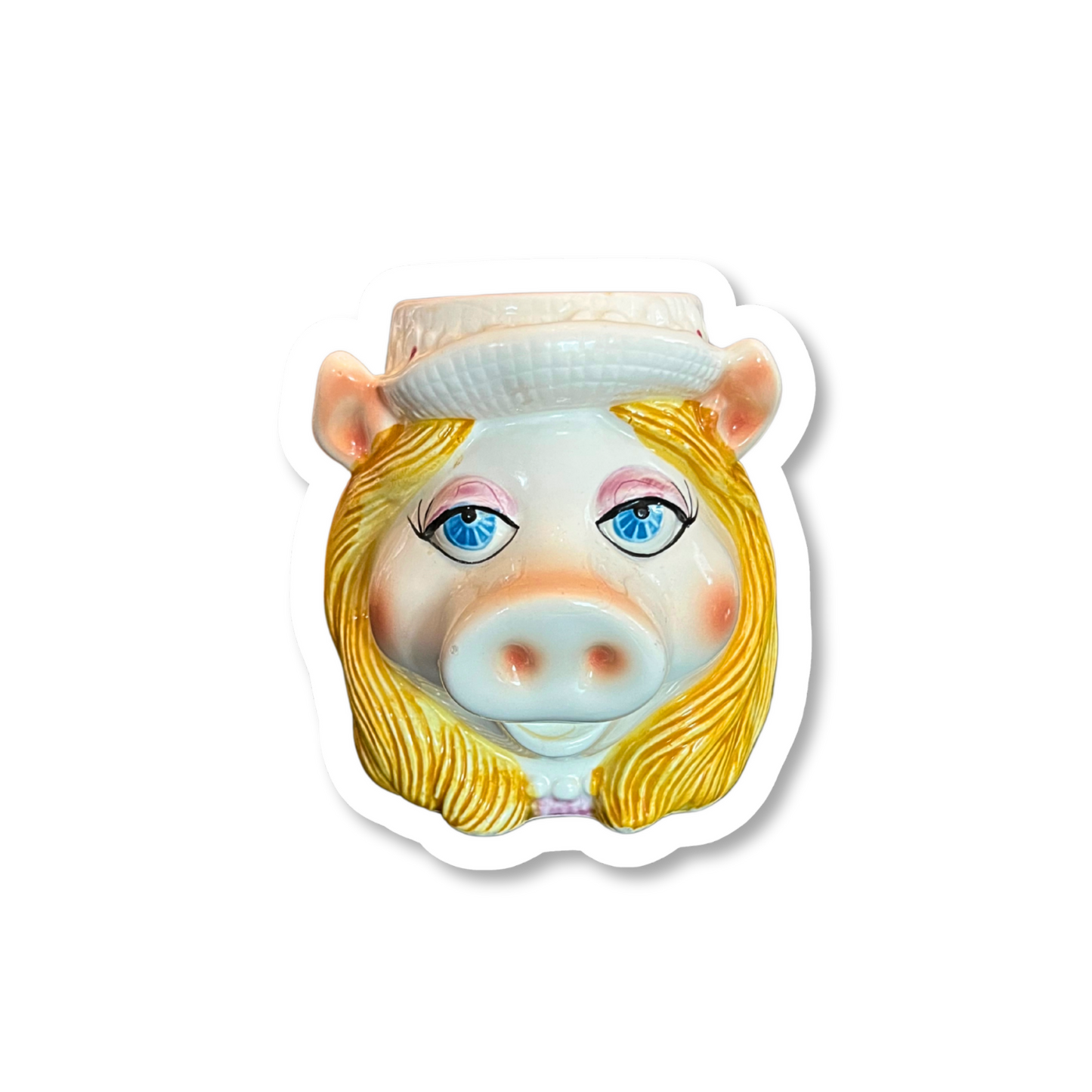 Vintage Miss Piggy Mug Sticker