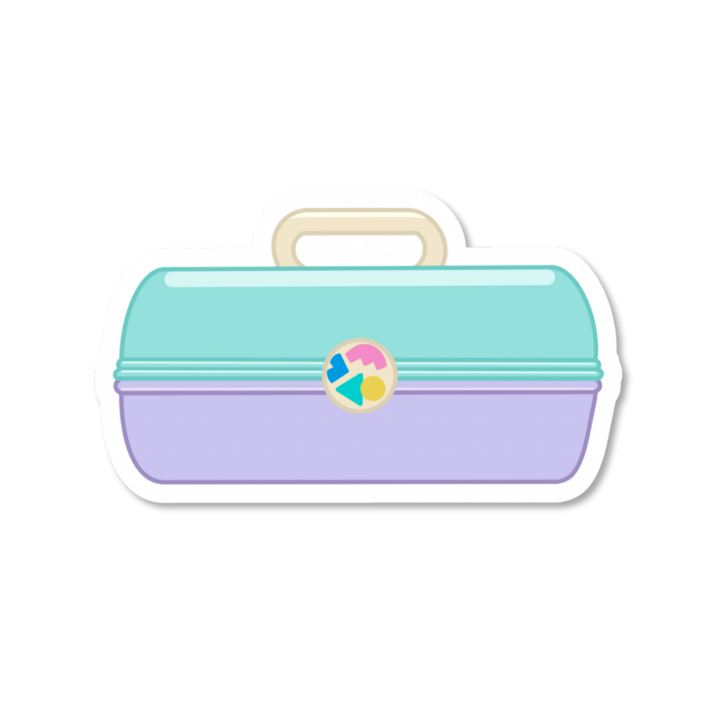 Illustrated Retro Caboodle Sticker (Teal/Purple)
