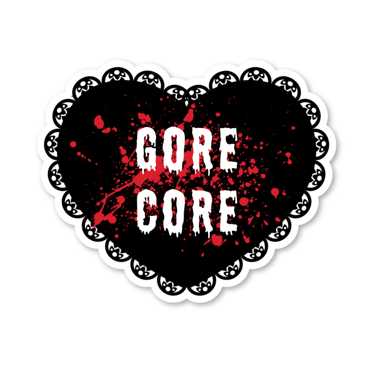 Gore Core Doily Heart Sticker