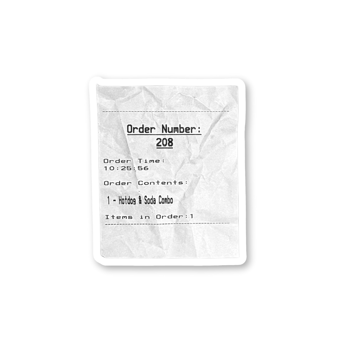 Costco Hotdog & Soda Combo Receipt Sticker