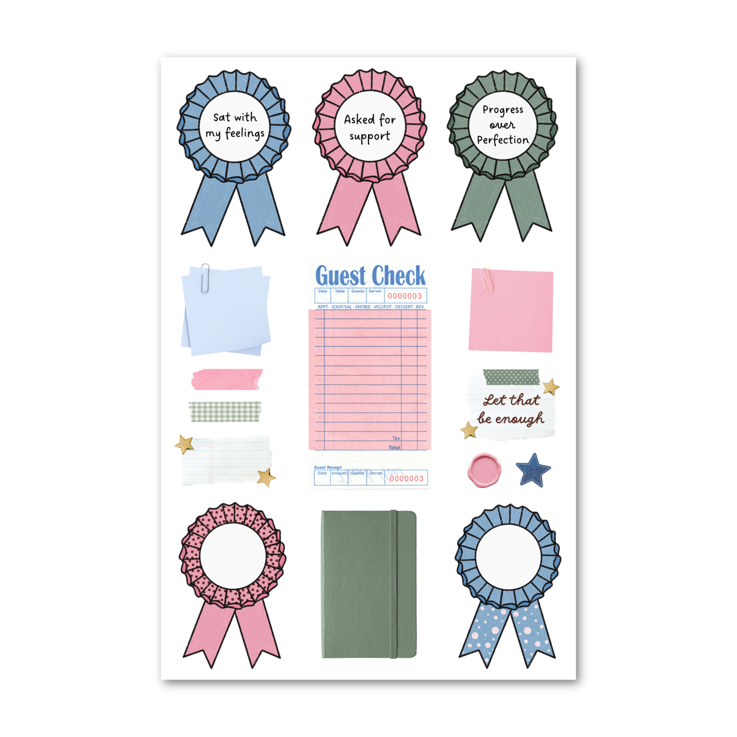 Journal It Out! Rosette Sticker Sheet - Matte