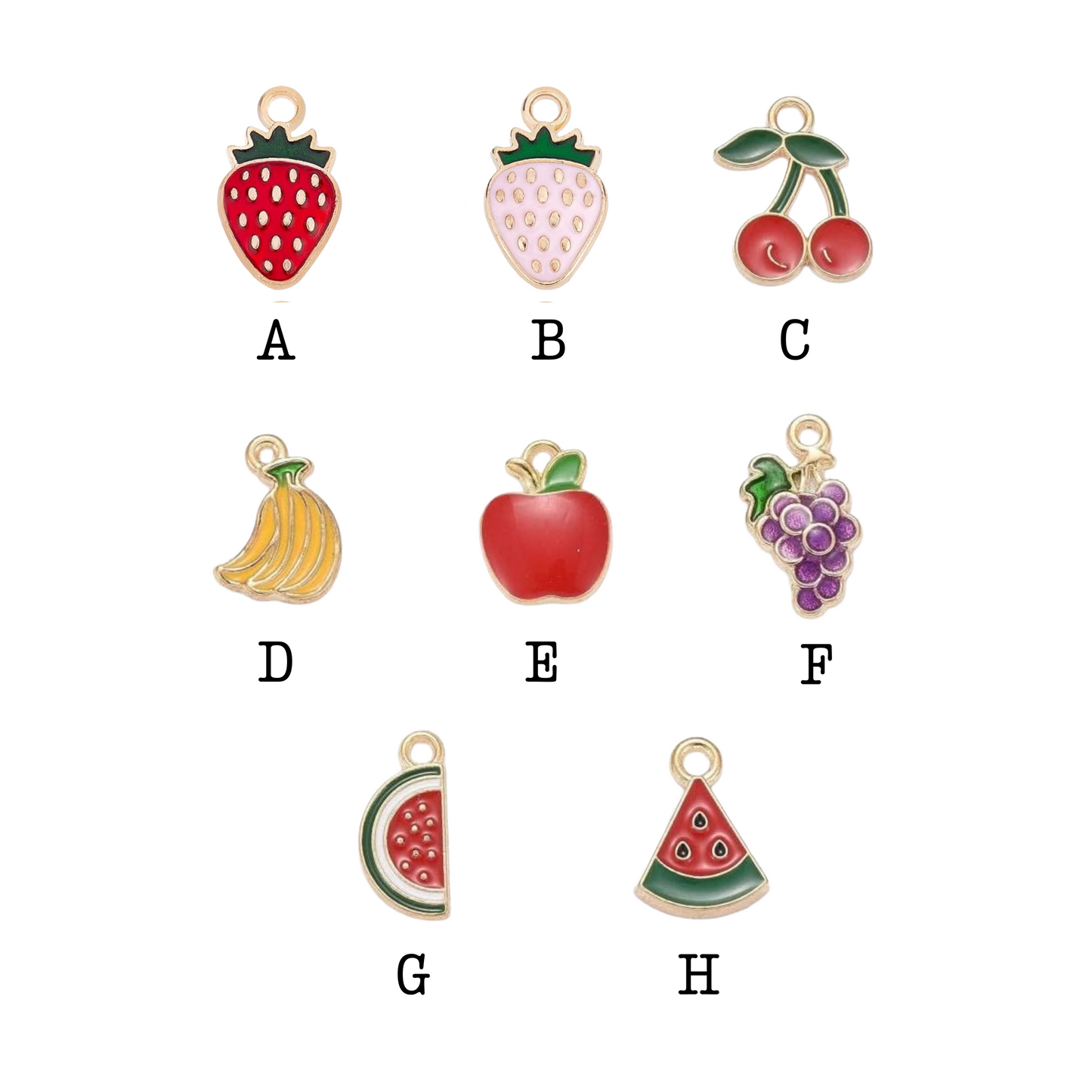 Mini Fruit Charms - Gold