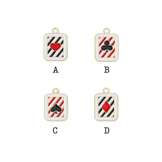 Mini Playing Card Charms - Gold