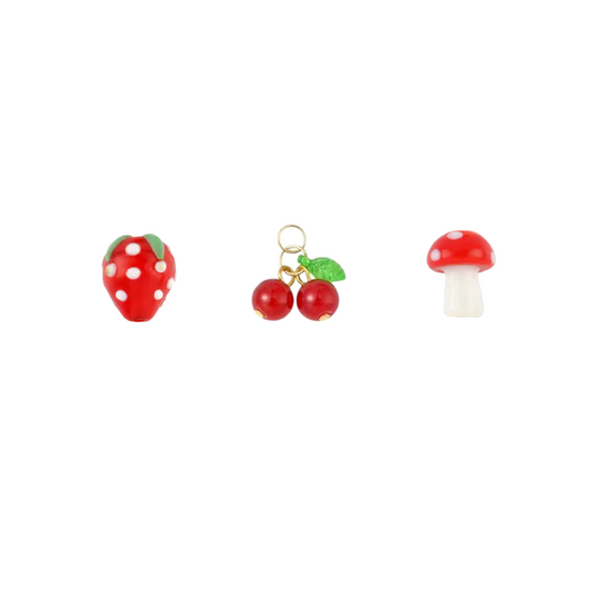 Assorted Glass Bead Charms - Silver or Gold
