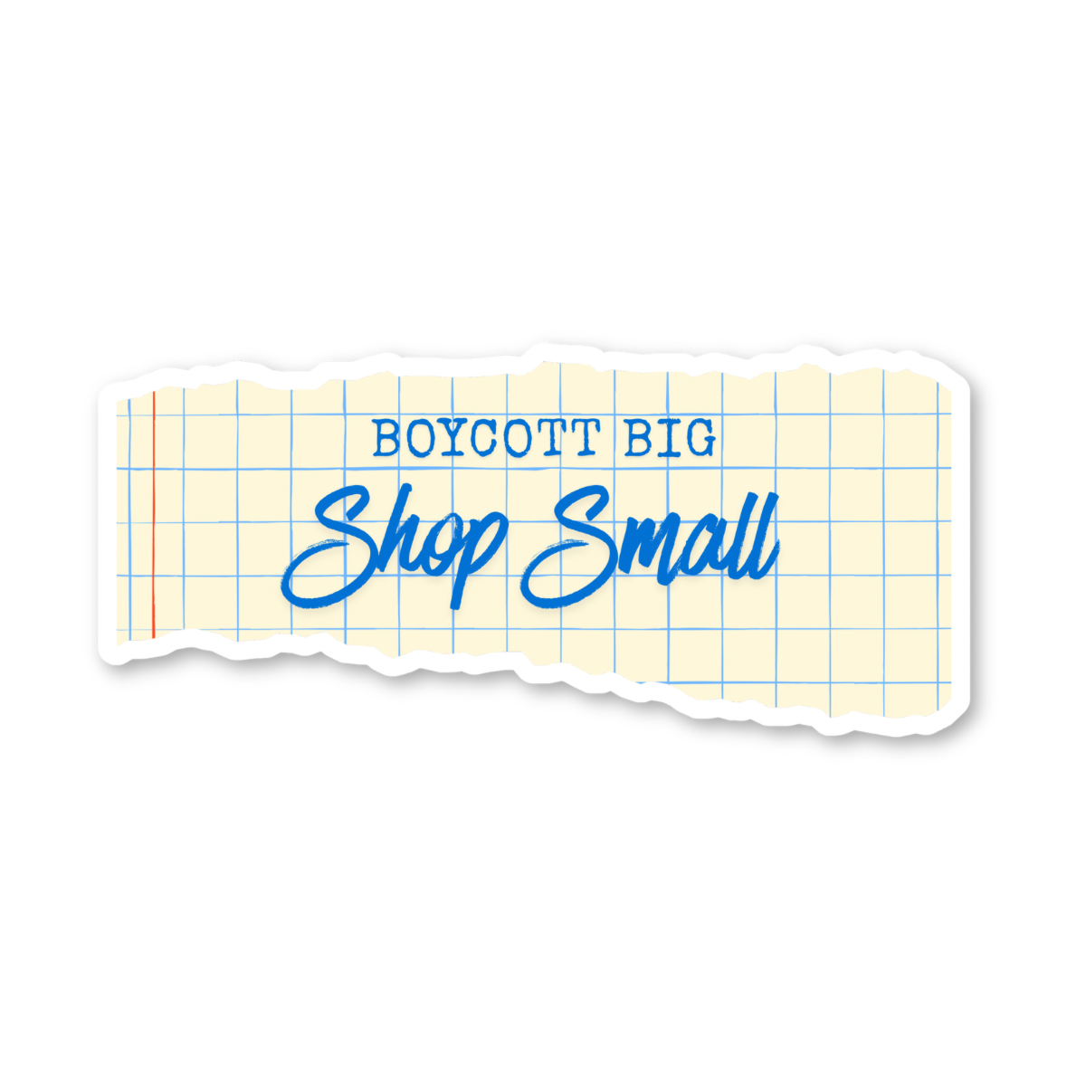 Boycott Big Shop Small Sticker (Yellow/Blue)