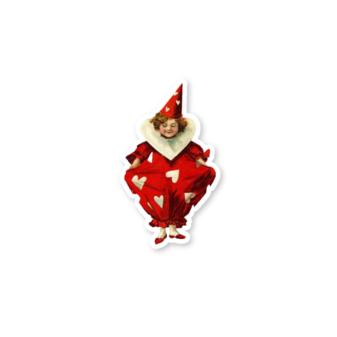 Vintage Valentine Clown Stickers