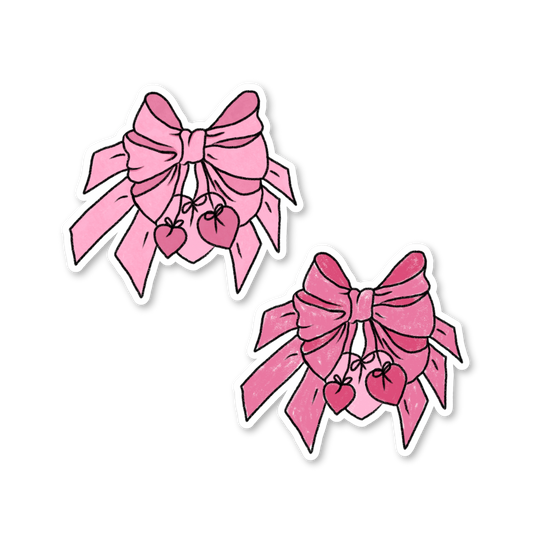 Illustrated Pink Coquette Bow Stickers