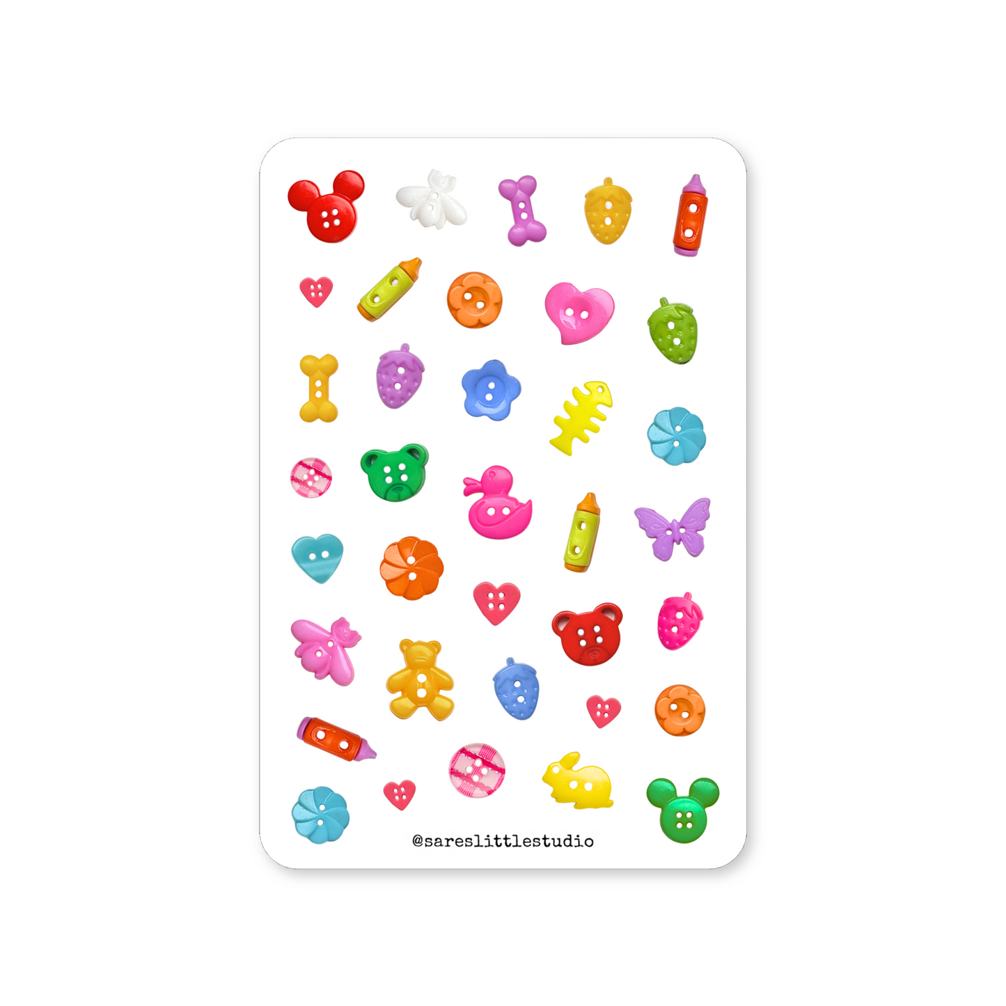 Colorful Button Stash Sticker Sheet - Matte