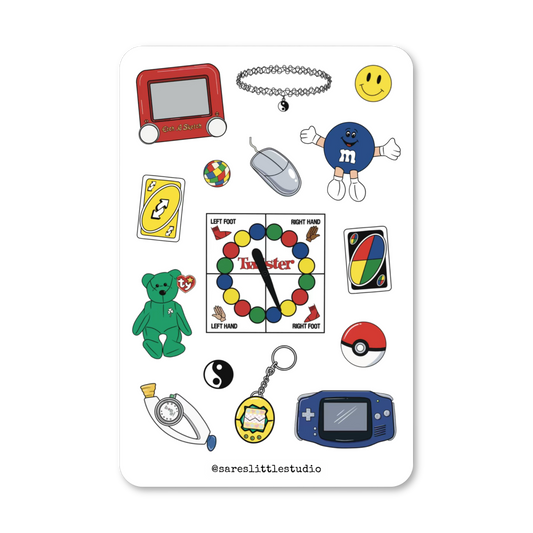 Illustrated ‘90s Kid Retro Sticker Sheet - Matte
