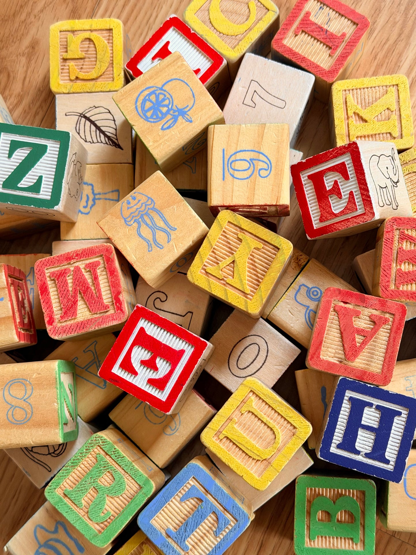 Vintage Wooden Block Letter Keychain