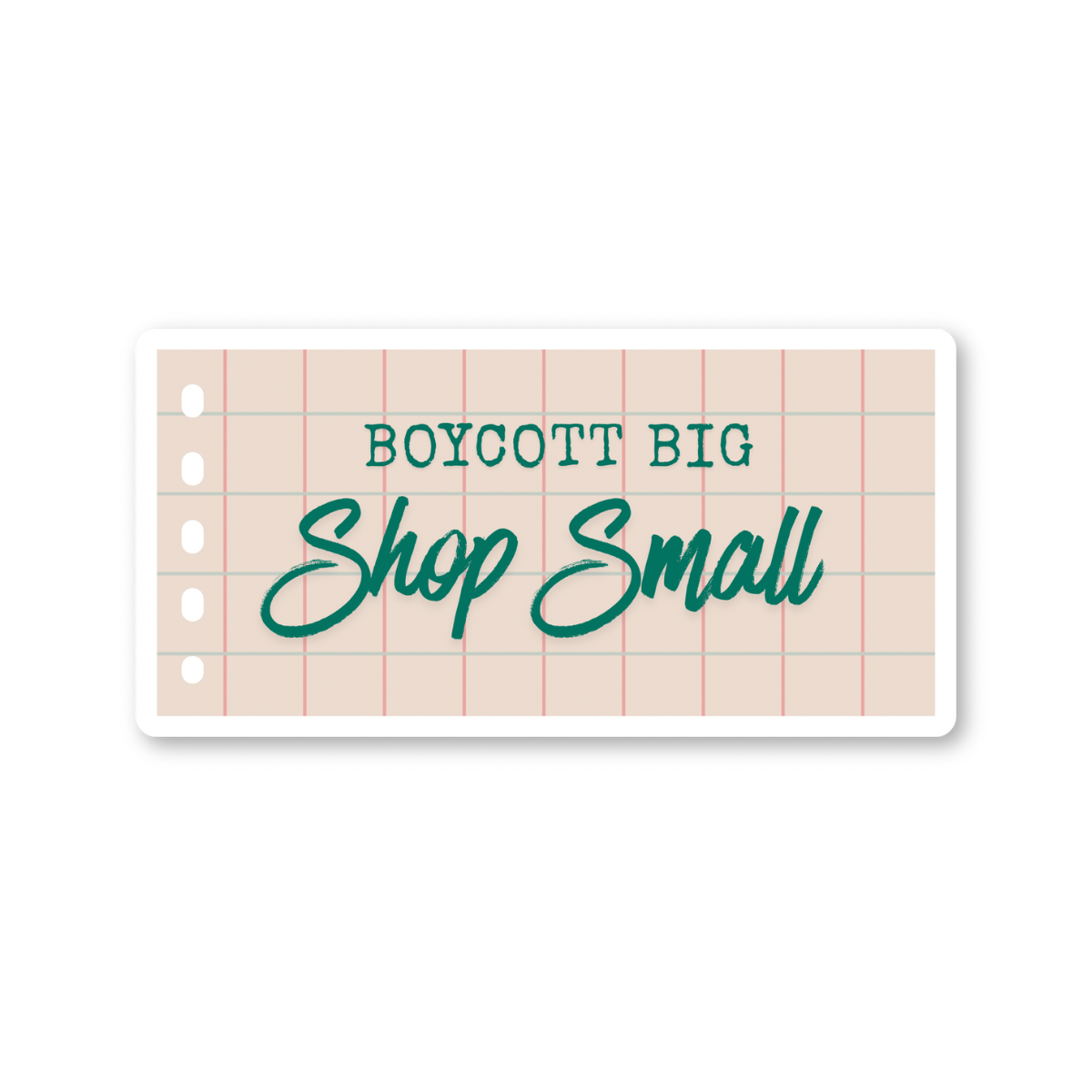 Boycott Big Shop Small Sticker (Peach/Green)