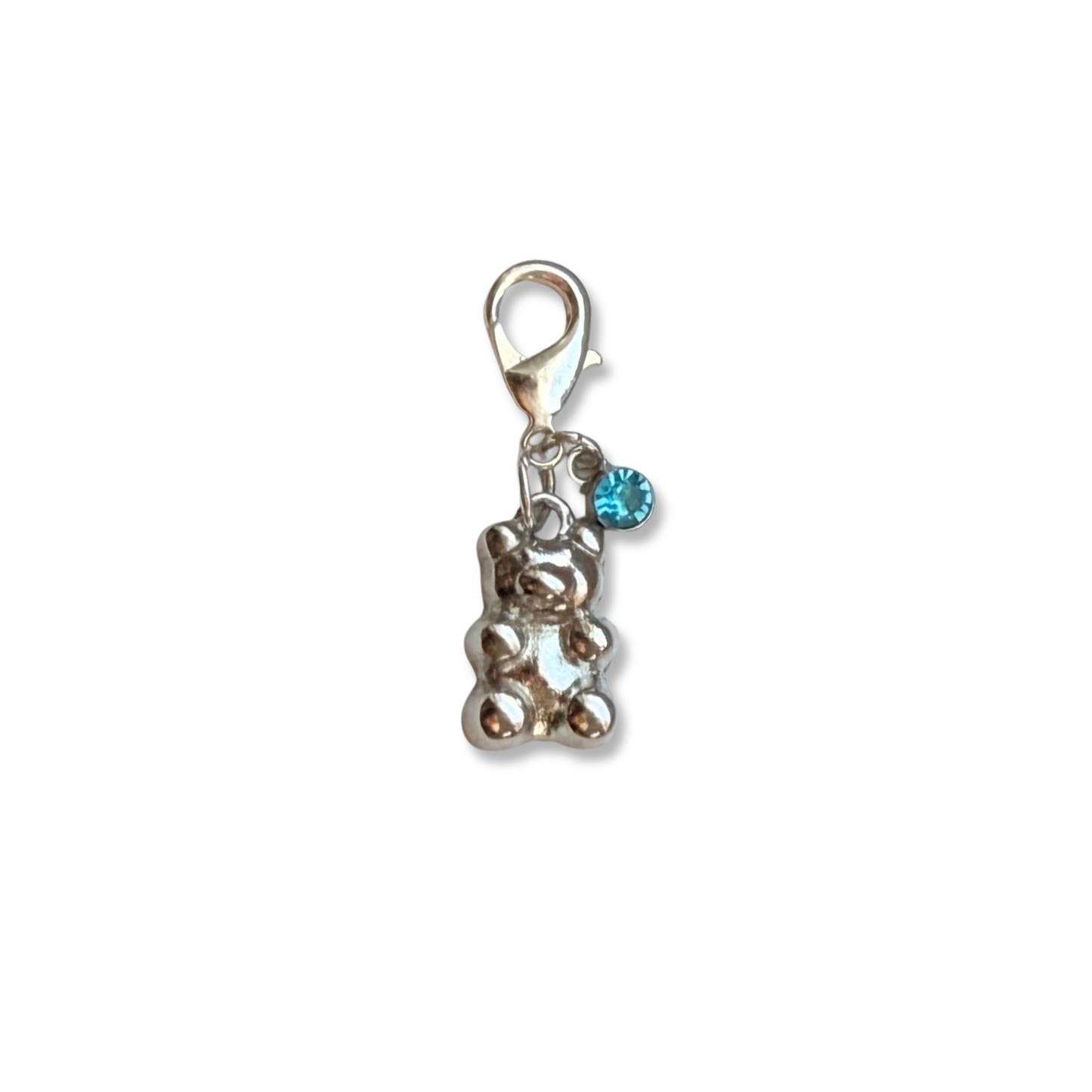 Silver Gummy Bear + Rhinestone Charm