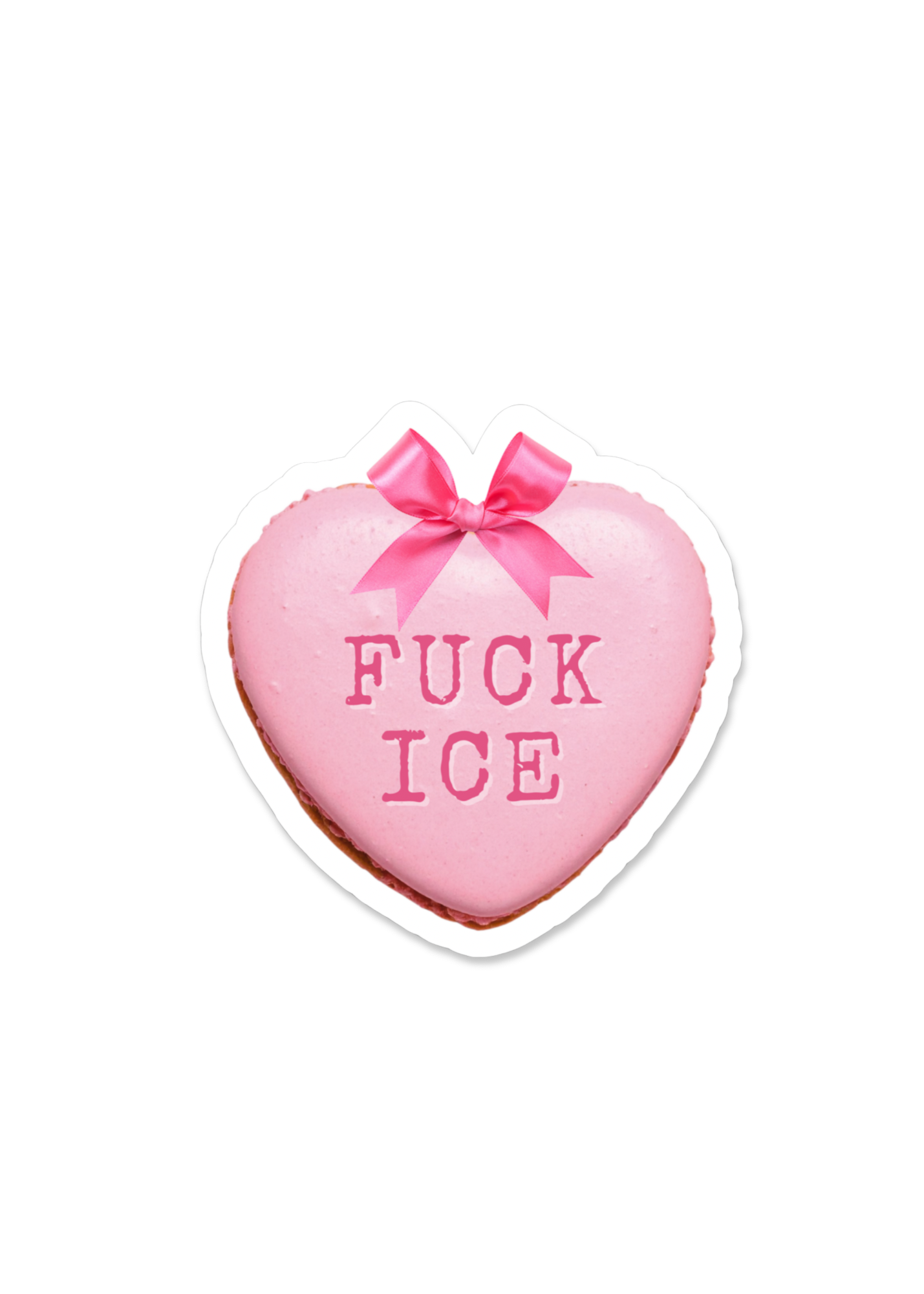 Anti-Fascism Pink Heart Macaron Stickers (Supports ICIRR)