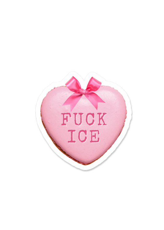Anti-Fascism Pink Heart Macaron Stickers (50% to ACLU)