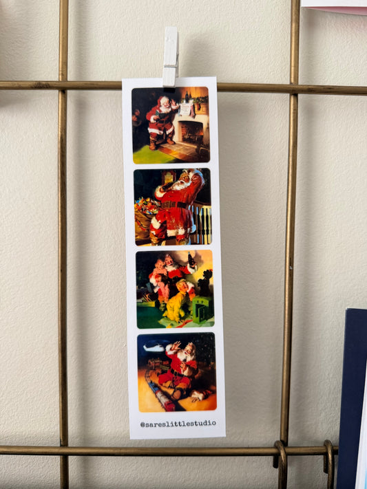 Vintage Santa Coca-Cola Sticker Strip