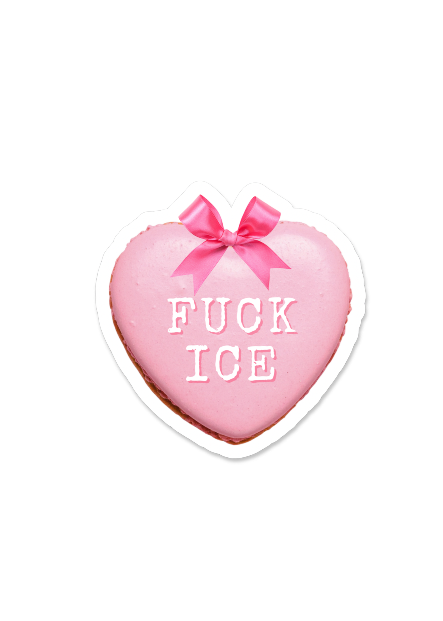 Anti-Fascism Pink Heart Macaron Stickers (Supports ICIRR)