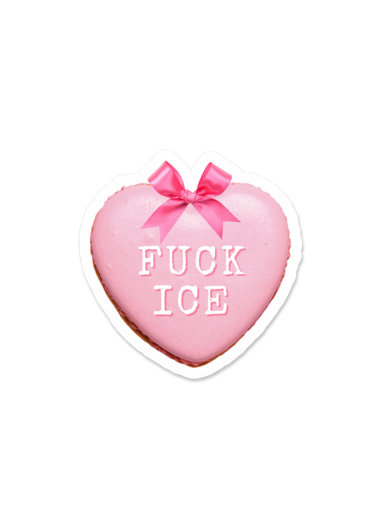 Anti-Fascism Pink Heart Macaron Stickers (50% to ACLU)