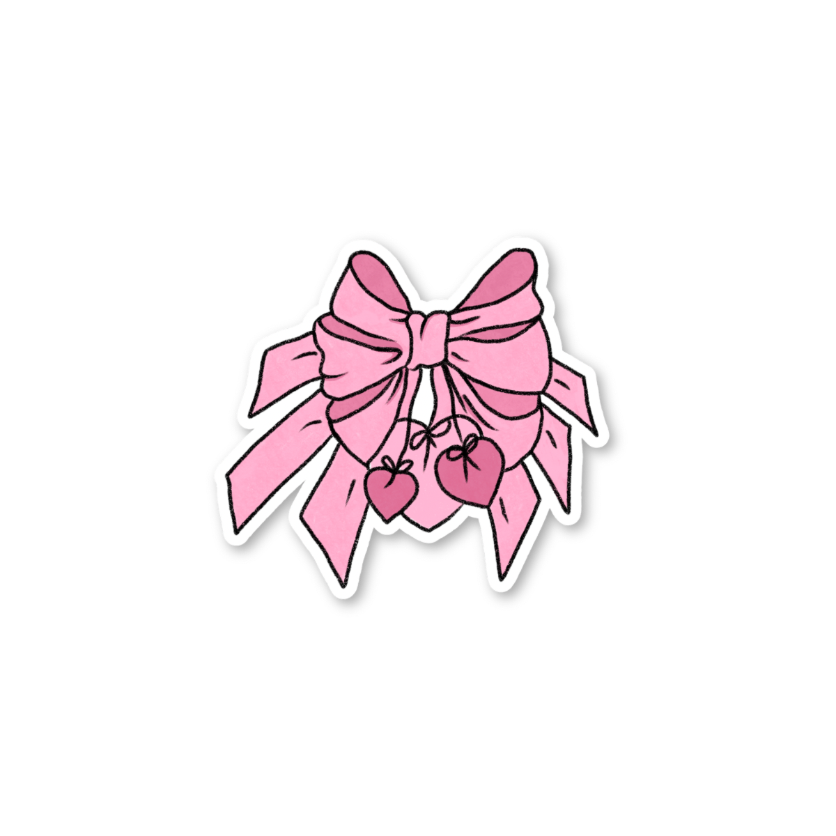 Illustrated Pink Coquette Bow Stickers