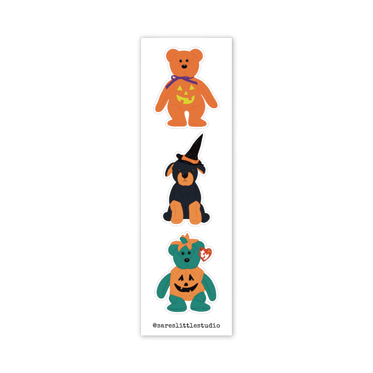 Halloween Beanies Illustrated Sticker Strip
