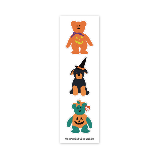 Halloween Beanies Illustrated Sticker Strip