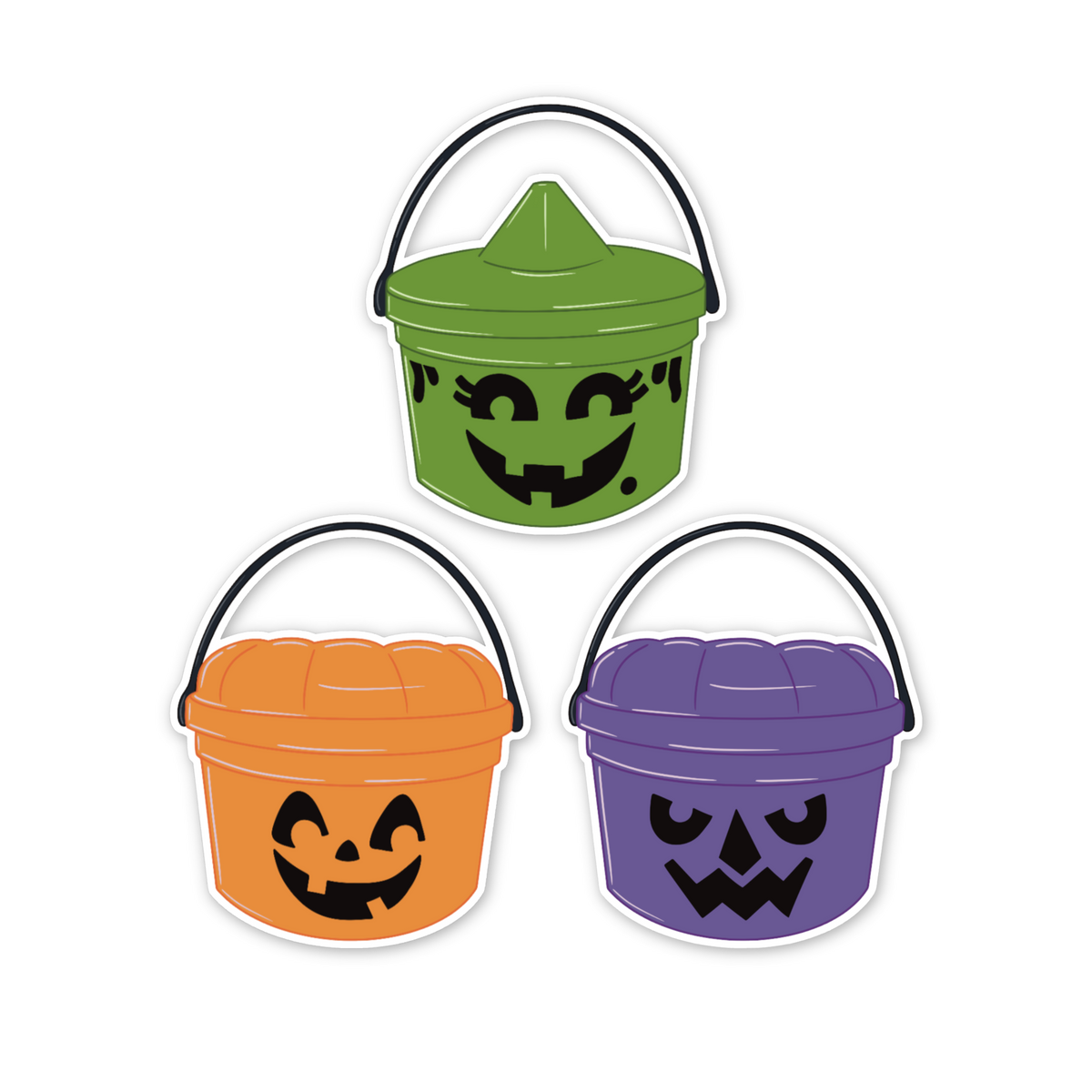 Halloween Boo Buckets Illustrated Die Cuts