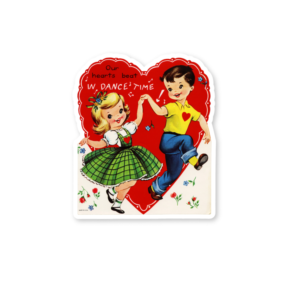 4-Pack Vintage Valentine Die Cut Stickers