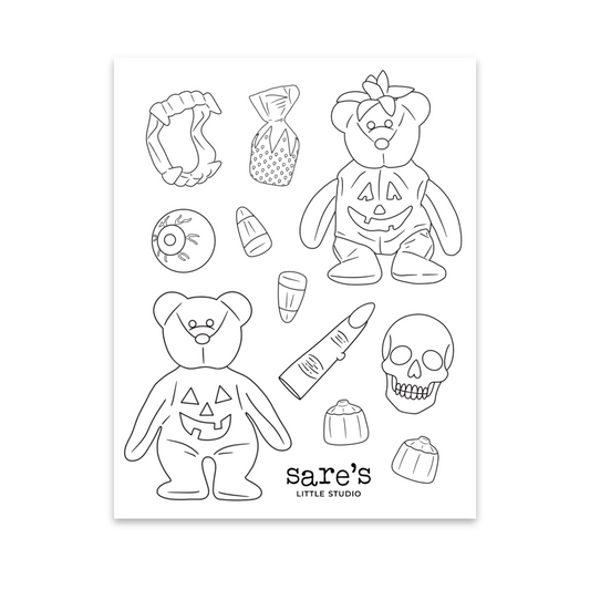 Mini Halloween Coloring Sheet