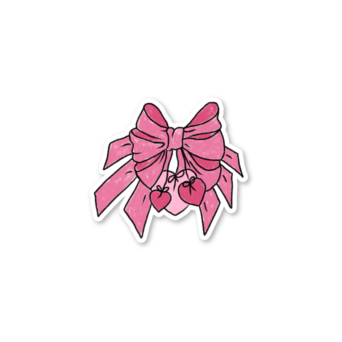 Illustrated Pink Coquette Bow Stickers