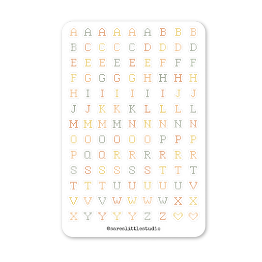 Autumn Colors Cross Stitch Letters