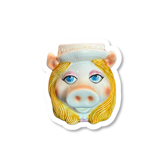 Vintage Miss Piggy Mug Sticker