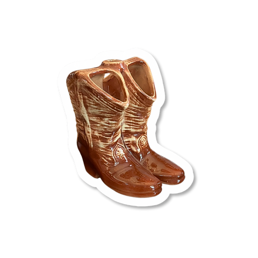 Ceramic Cowboy Boots Sticker
