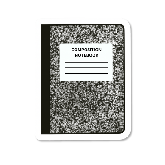 Black Composition Notebook Sticker