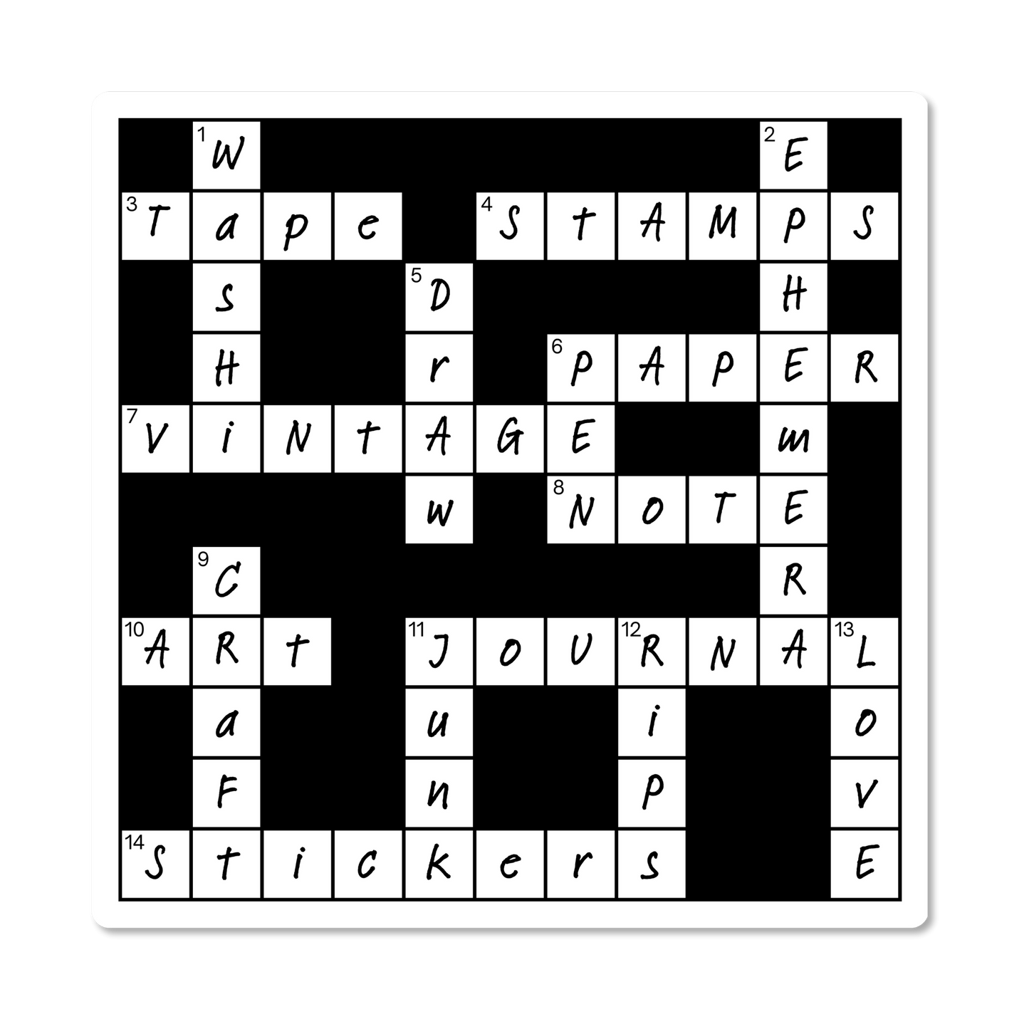 Holographic Crafty Crossword Sticker