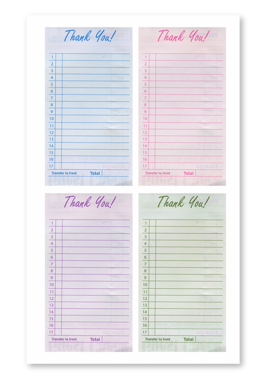 Colorful “Thank You!” Guest Checks Sticker Sheet - Matte