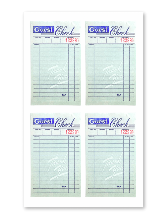 Vintage Guest Checks Sticker Sheet - Matte