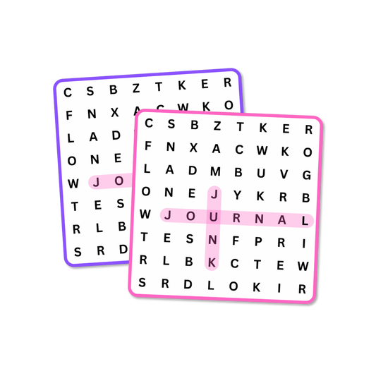 “Junk Journal” Word Search Sticker