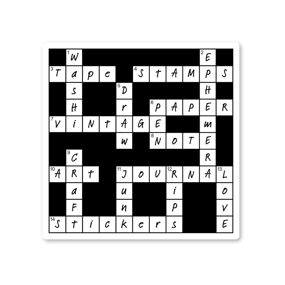 Crafty Crossword Puzzle Sticker