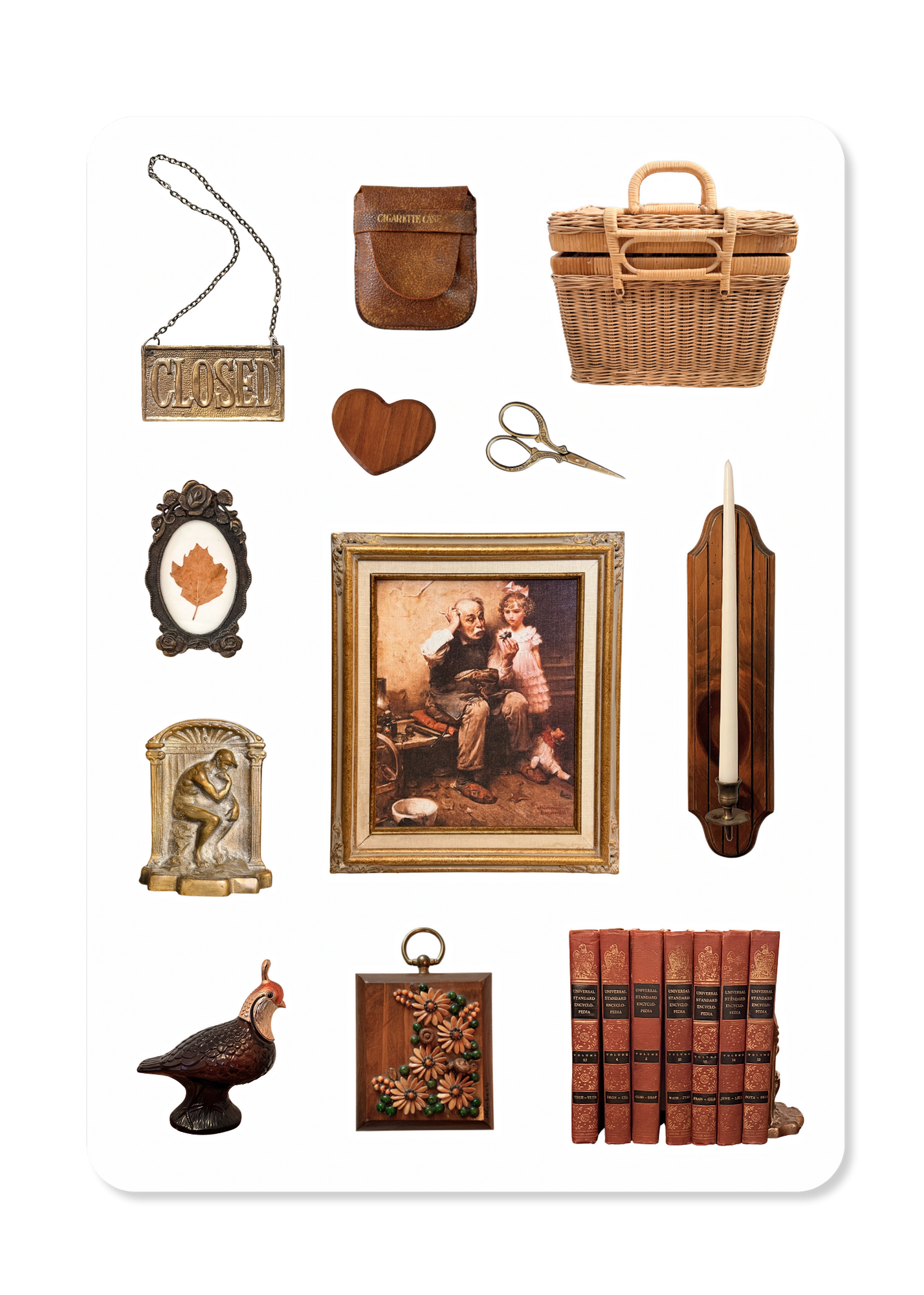 Autumn-Coded Vintage Trinkets Sticker Sheet