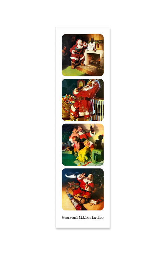 Vintage Santa Coca-Cola Sticker Strip
