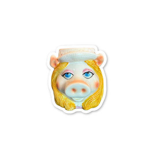 Vintage Miss Piggy Mug Sticker