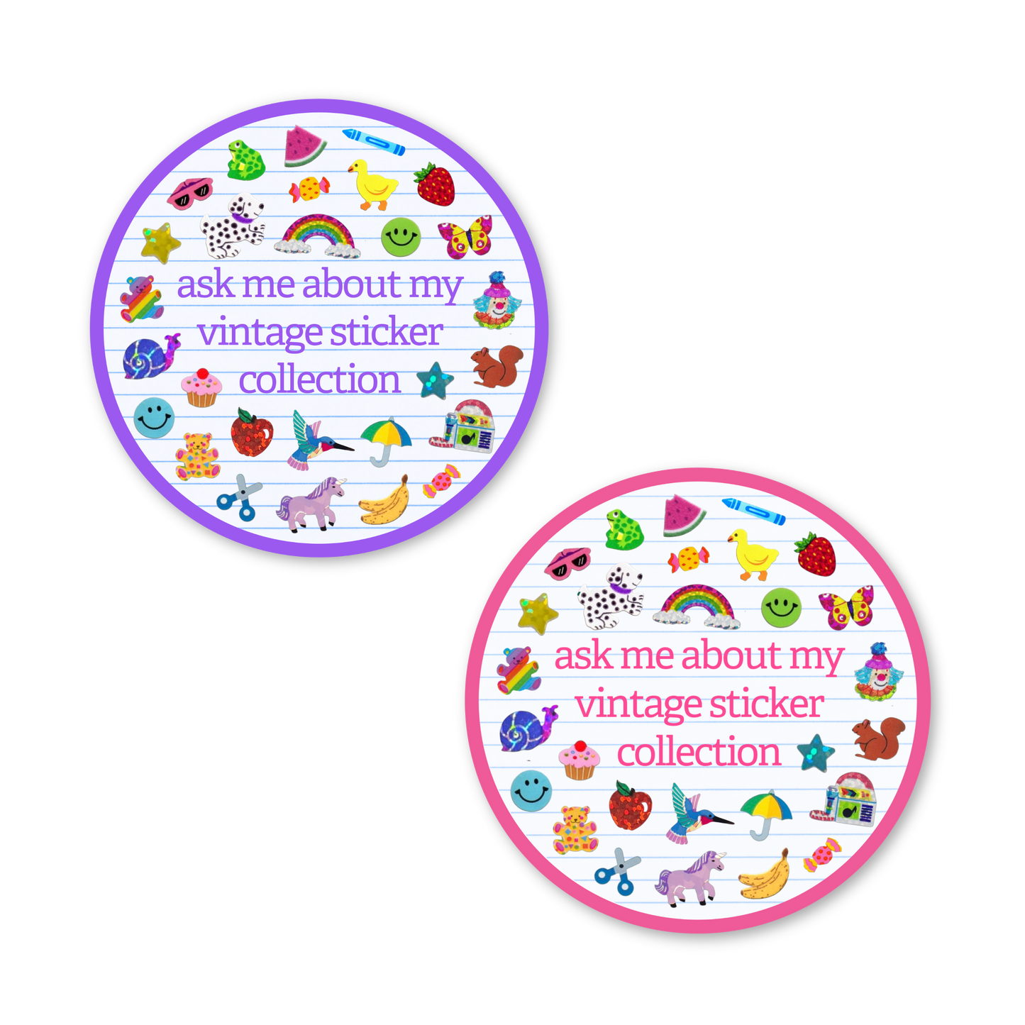 "Ask Me About My Vintage Sticker Collection" Stickers