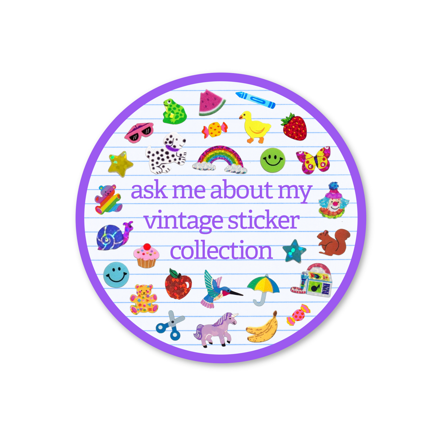 "Ask Me About My Vintage Sticker Collection" Stickers