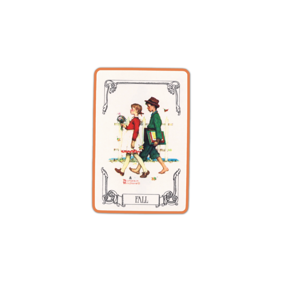 “Fall” Vintage Playing Card Sticker