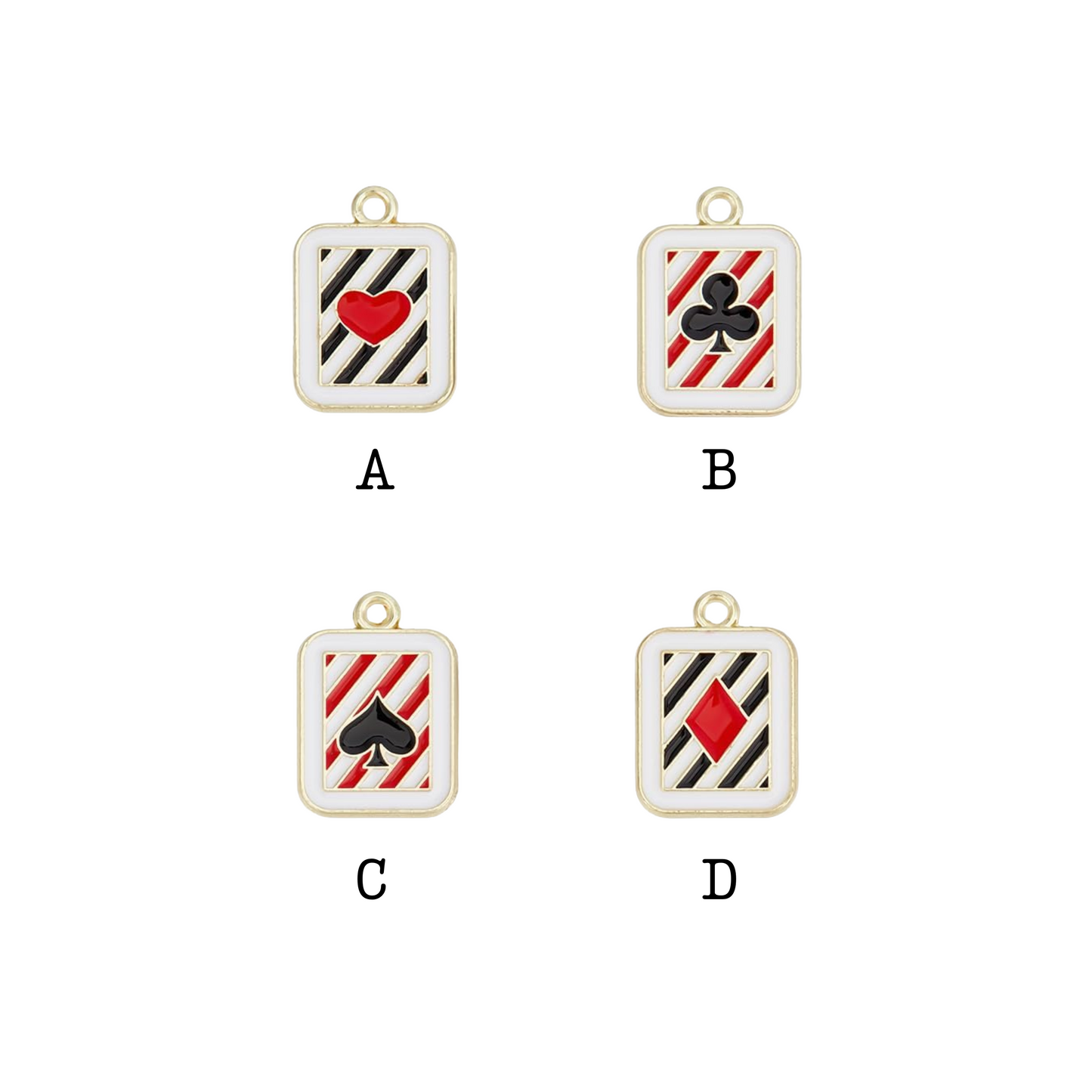 Mini Playing Card Charms - Gold