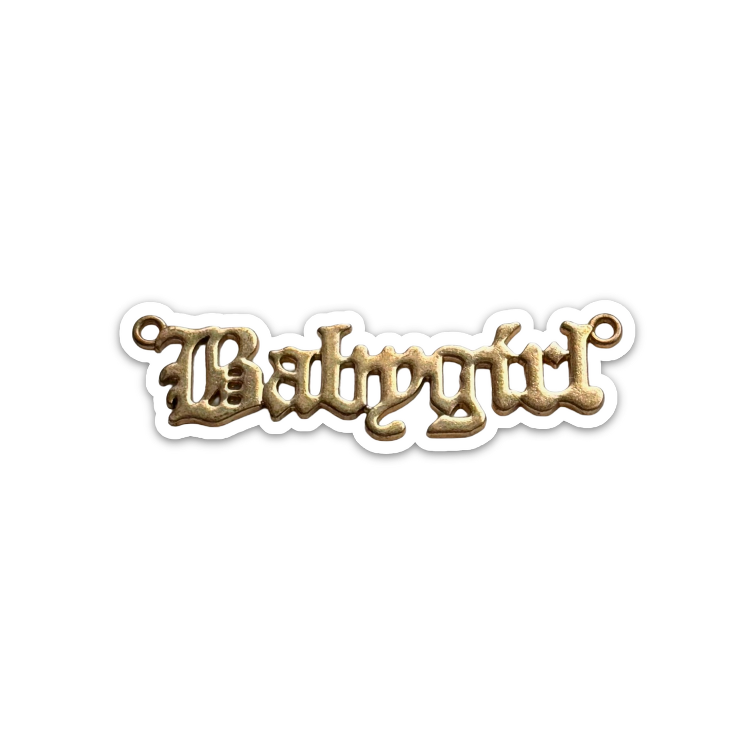 Brass "Babygirl" Necklace Pendant Sticker